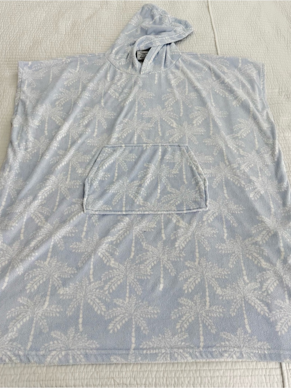Light Blue Palm-Print Hooded Swim Coverup ~ Throwzy by Mario Lorenz - Picture 5 of 8